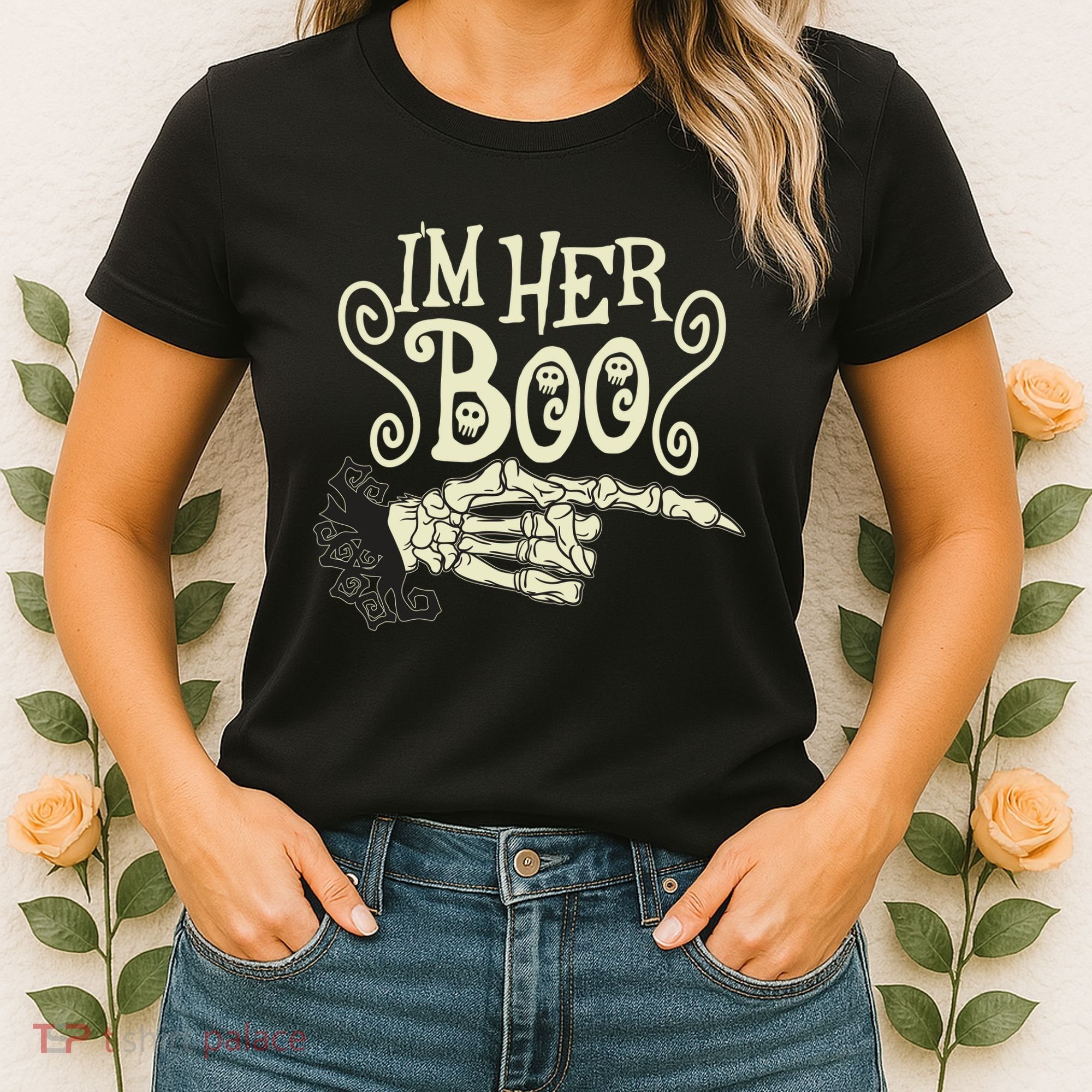 Funny Halloween I'm Her Boo Matching Couple Shirts Women's T-Shirt
