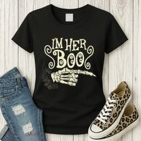 Funny Halloween I'm Her Boo Matching Couple Shirts Women's T-Shirt thumb 3