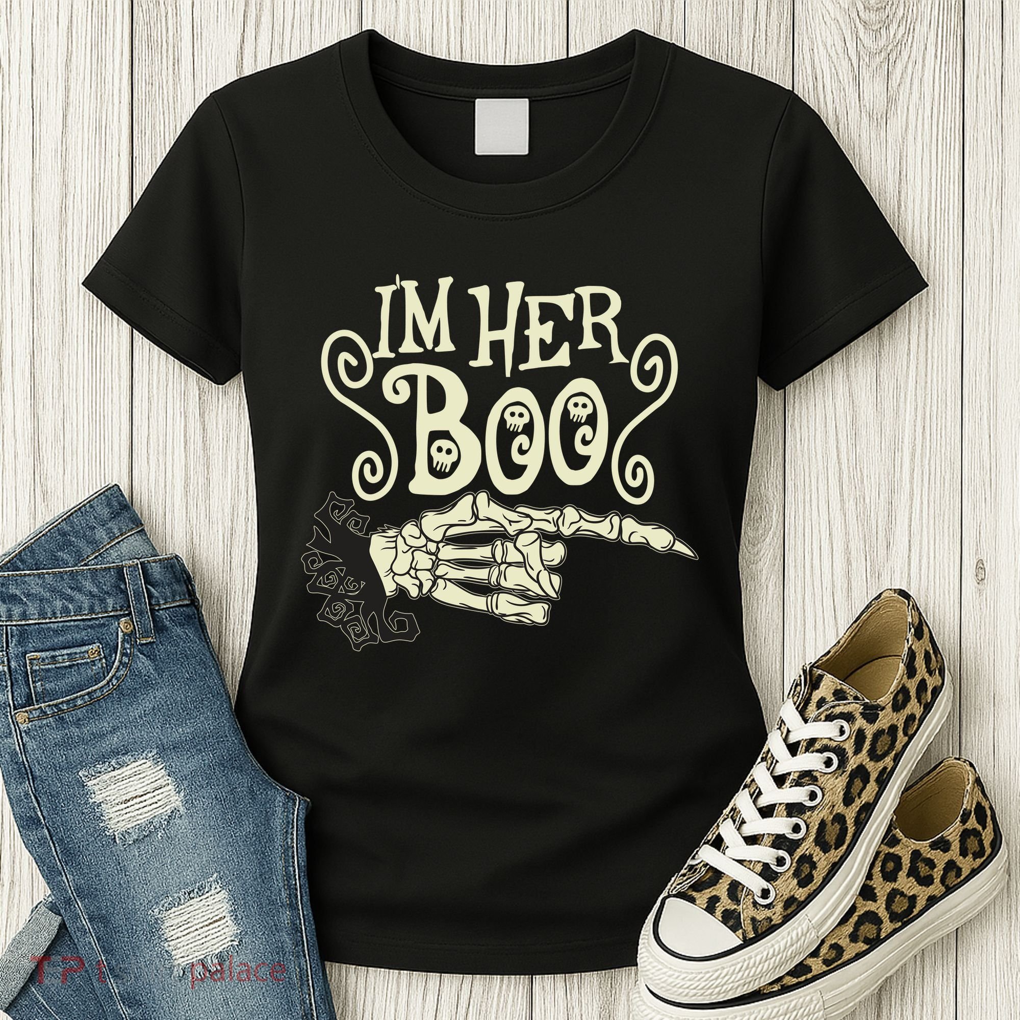 Funny Halloween I'm Her Boo Matching Couple Shirts Women's T-Shirt