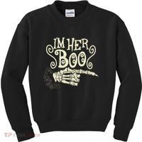 Funny Halloween I'm Her Boo Matching Couple Shirts Kids Sweatshirt thumb 0