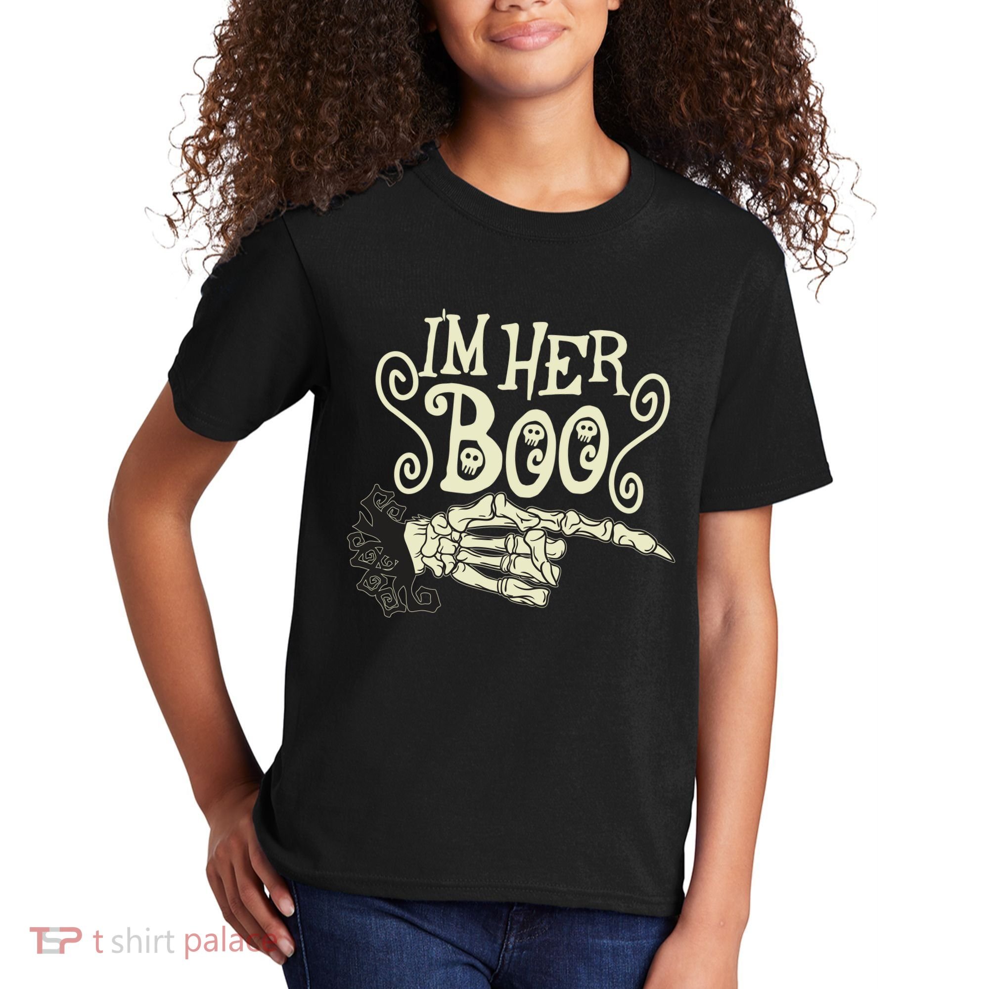 Funny Halloween I'm Her Boo Matching Couple Shirts Kids T-Shirt
