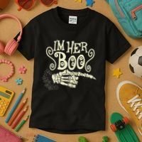 Funny Halloween I'm Her Boo Matching Couple Shirts Kids T-Shirt thumb 3