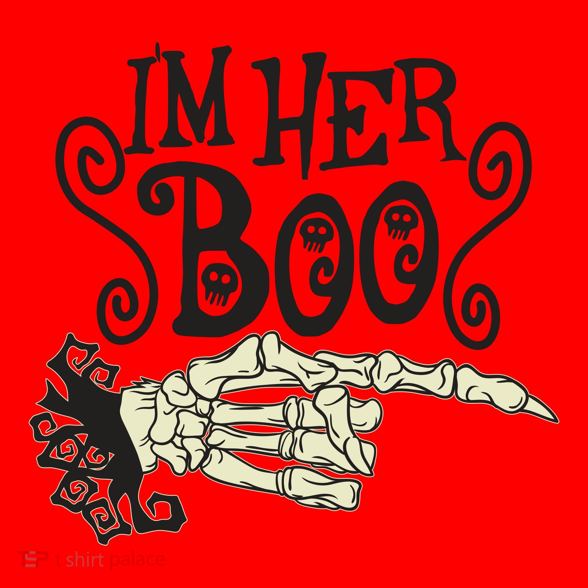 Funny Halloween I'm Her Boo Matching Couple Shirts Santa Hat