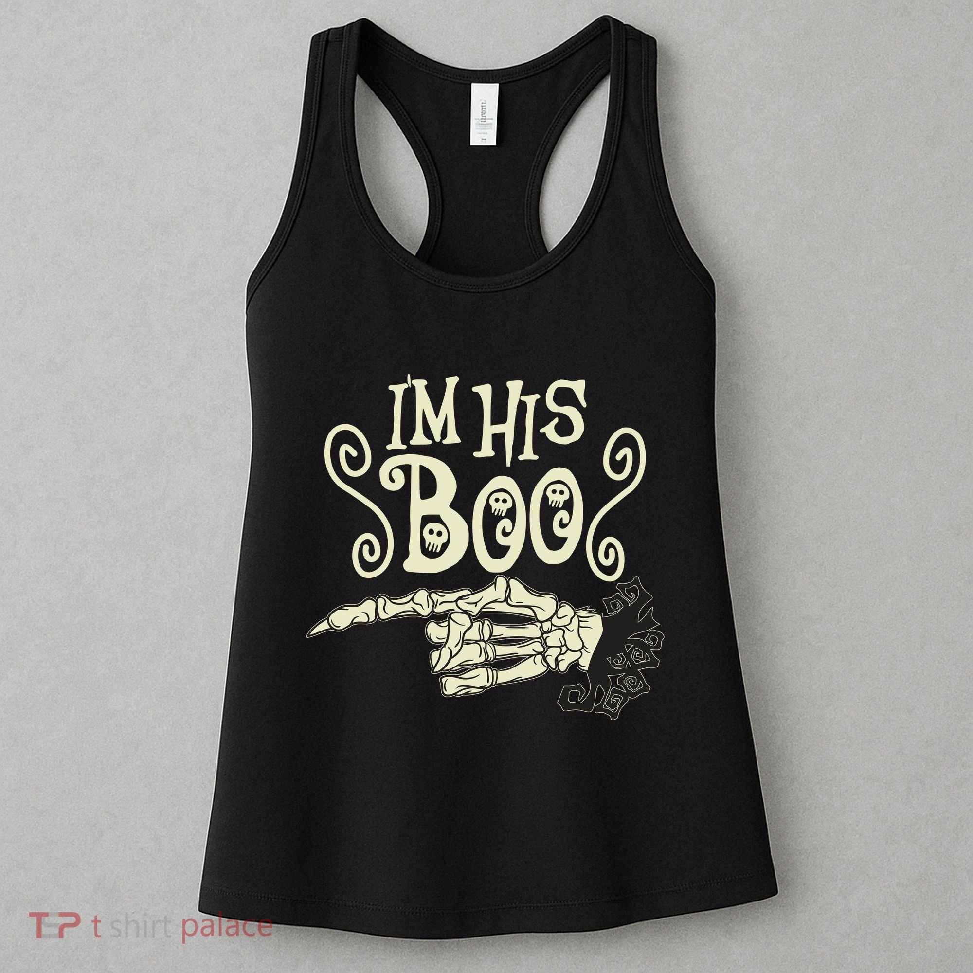Funny Halloween I'm His Boo Matching Couple Shirts Women's Tank Top