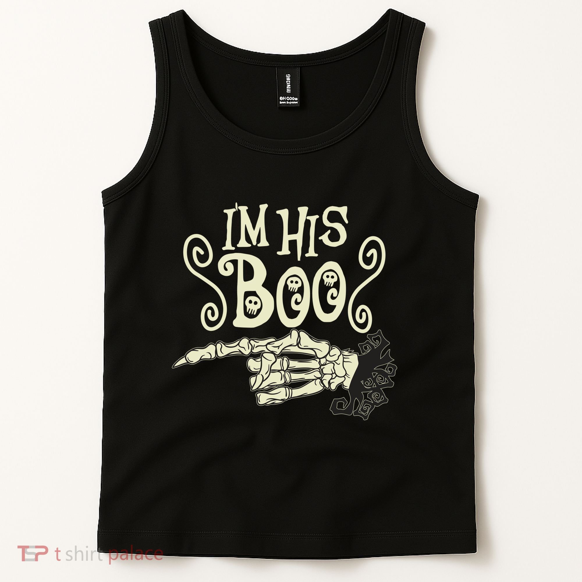 Funny Halloween I'm His Boo Matching Couple Shirts Tank Top