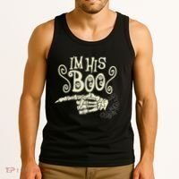 Funny Halloween I'm His Boo Matching Couple Shirts Tank Top thumb 3