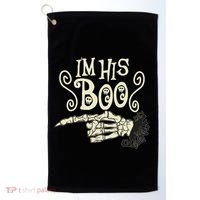 Funny Halloween I'm His Boo Matching Couple Shirts Golf Towel thumb 0
