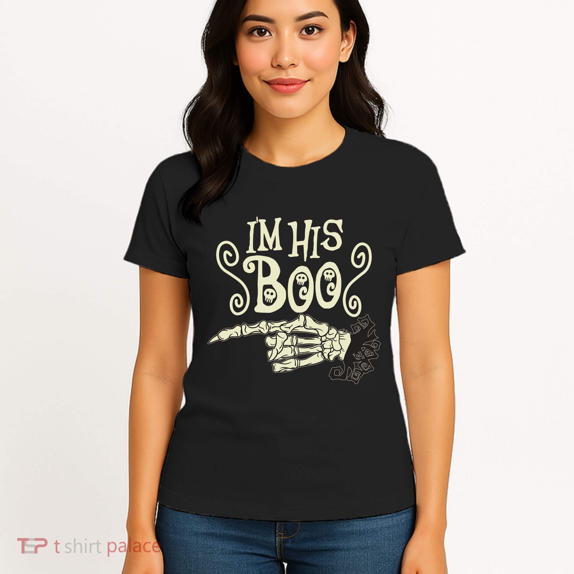 Funny Halloween I'm His Boo Matching Couple Shirts Women's T-Shirt