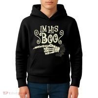 Funny Halloween I'm His Boo Matching Couple Shirts Kids Hoodie thumb 4