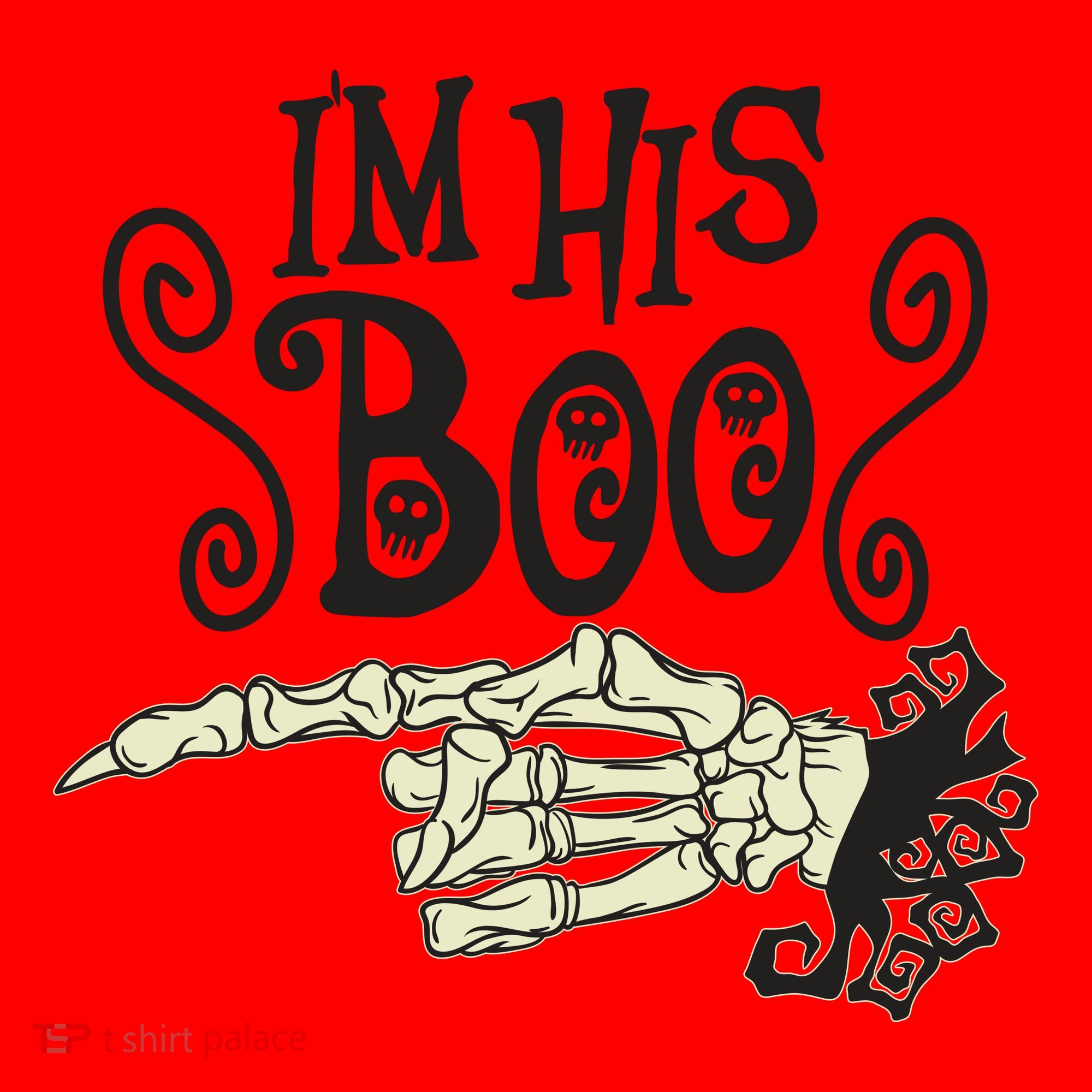 Funny Halloween I'm His Boo Matching Couple Shirts Santa Hat