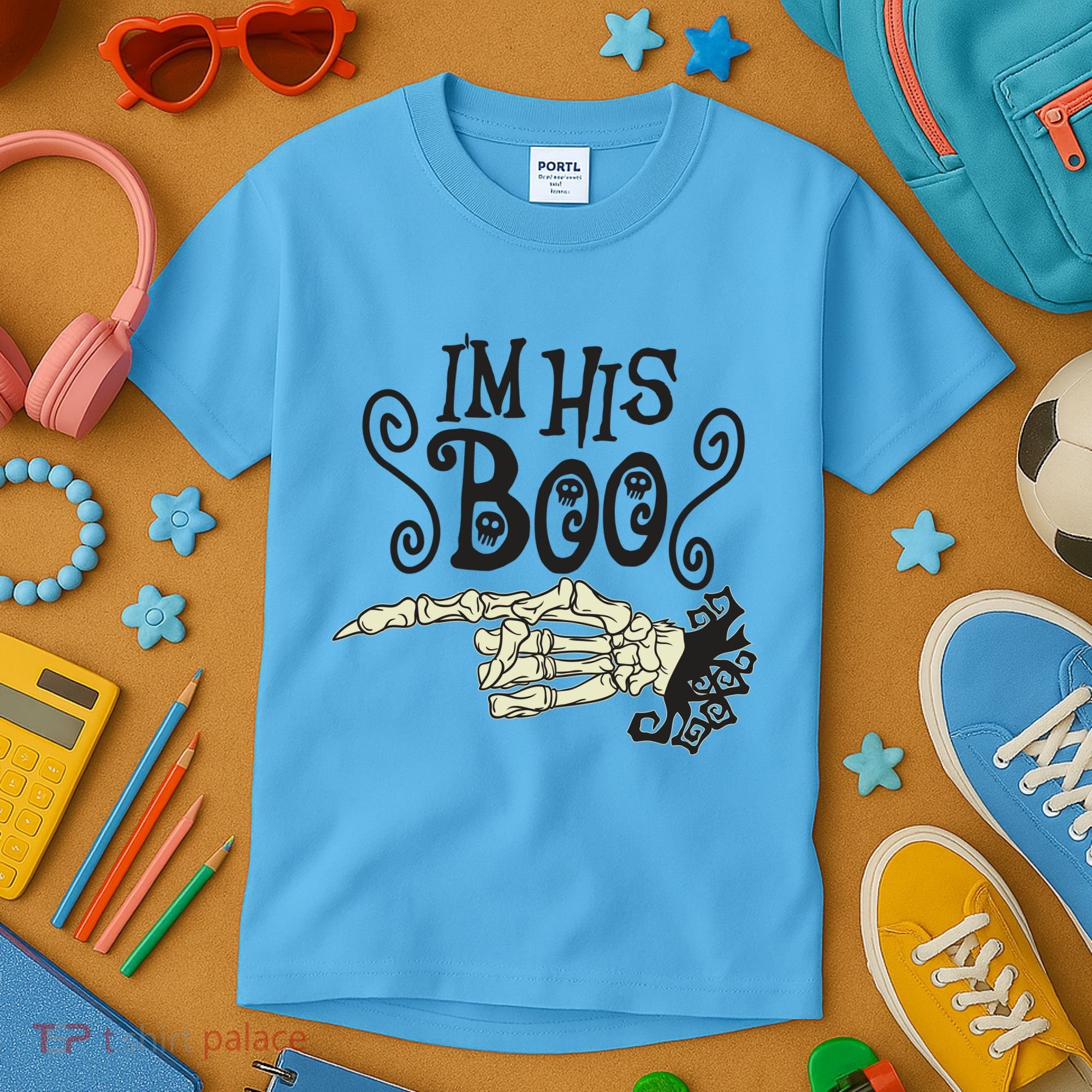 Funny Halloween I'm His Boo Matching Couple Shirts Kids T-Shirt