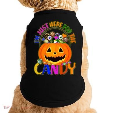 Funny Halloween I'm Just Here For The Candy Doggie Tank