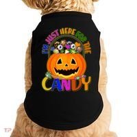 Funny Halloween I'm Just Here For The Candy Doggie Tank thumb 0