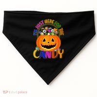 Funny Halloween I'm Just Here For The Candy USA-Made Doggie Bandana thumb 0