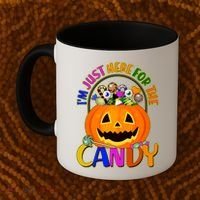 Funny Halloween I'm Just Here For The Candy Coffee Mug thumb 2