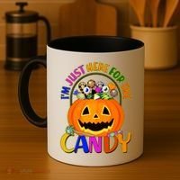 Funny Halloween I'm Just Here For The Candy Coffee Mug thumb 4