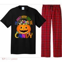 Funny Halloween I'm Just Here For The Candy Pajama Set thumb 0