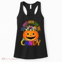 Funny Halloween I'm Just Here For The Candy Women's Tank Top thumb 0