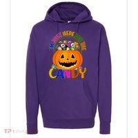 Funny Halloween I'm Just Here For The Candy Hoodie thumb 0