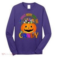 Funny Halloween I'm Just Here For The Candy Long Sleeve Shirt thumb 0