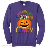 Funny Halloween I'm Just Here For The Candy Sweatshirt thumb 0