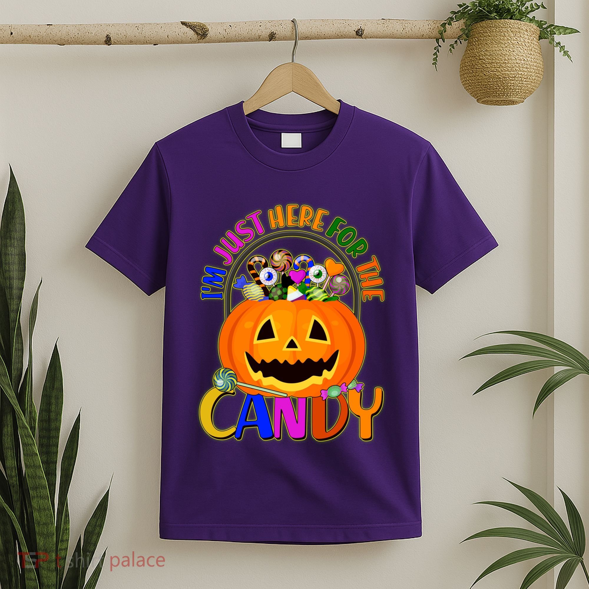 Funny Halloween I'm Just Here For The Candy T-Shirt