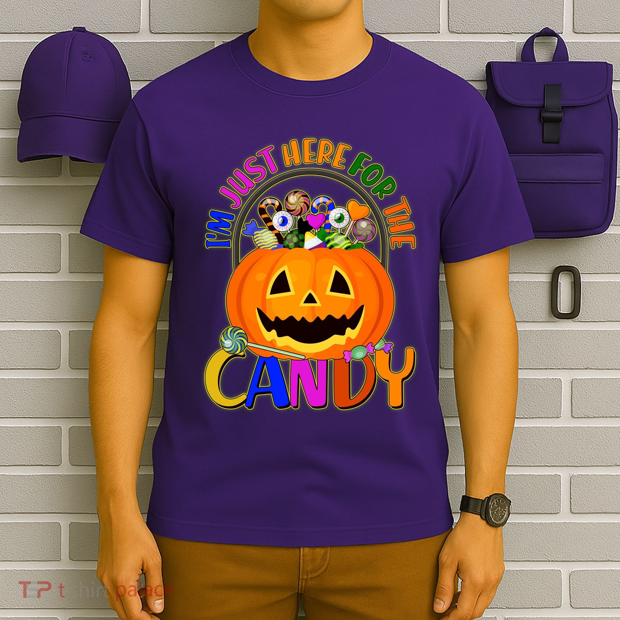 Funny Halloween I'm Just Here For The Candy T-Shirt
