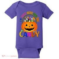 Funny Halloween I'm Just Here For The Candy Baby Bodysuit thumb 0