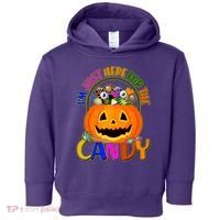 Funny Halloween I'm Just Here For The Candy Toddler Hoodie thumb 0