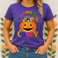 Funny Halloween I'm Just Here For The Candy Women's T-Shirt thumb 2