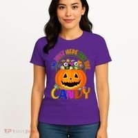 Funny Halloween I'm Just Here For The Candy Women's T-Shirt thumb 4