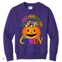 Funny Halloween I'm Just Here For The Candy Kids Sweatshirt thumb 0