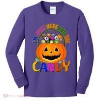 Funny Halloween I'm Just Here For The Candy Kids Long Sleeve Shirt thumb 0