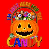 Funny Halloween I'm Just Here For The Candy Santa Hat thumb 1