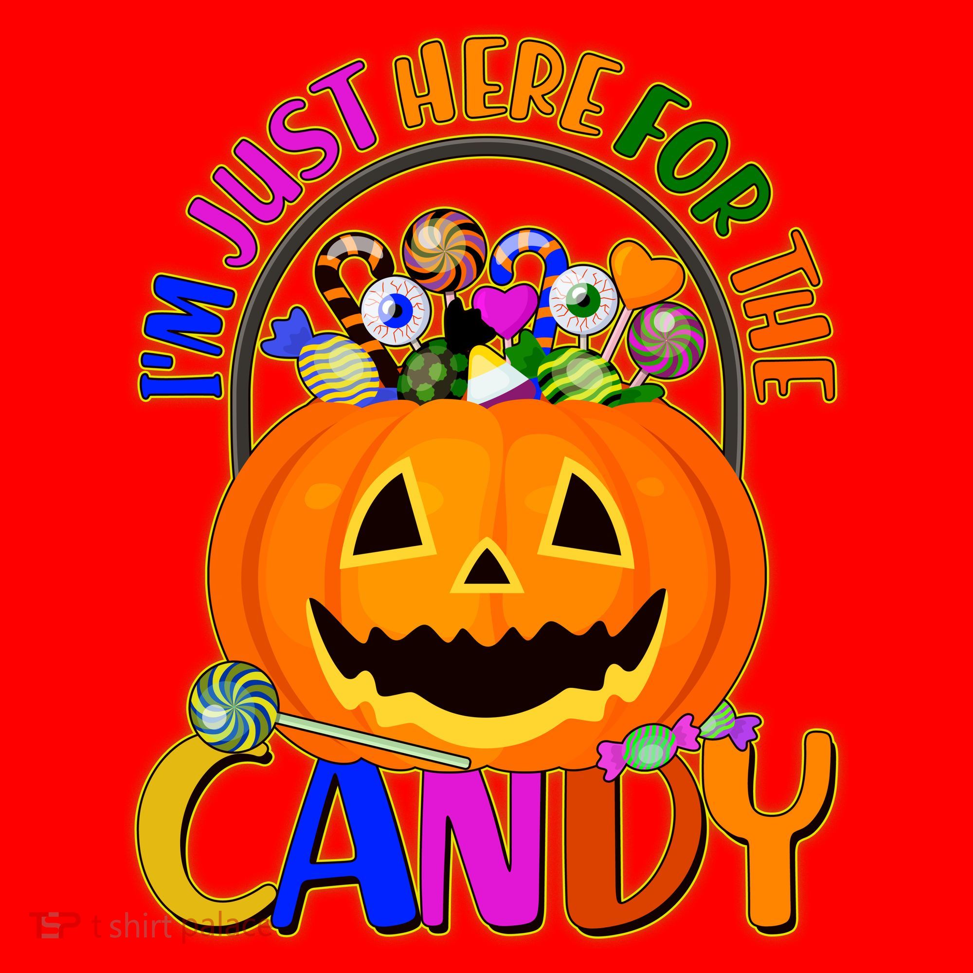 Funny Halloween I'm Just Here For The Candy Santa Hat