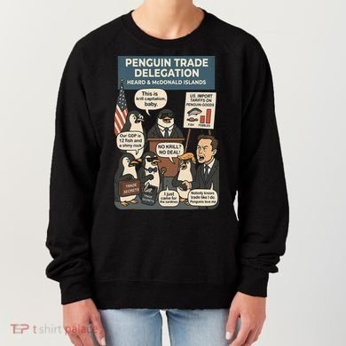 Funny Heard Island Penguins Against Tariffs Women's Sweatshirt