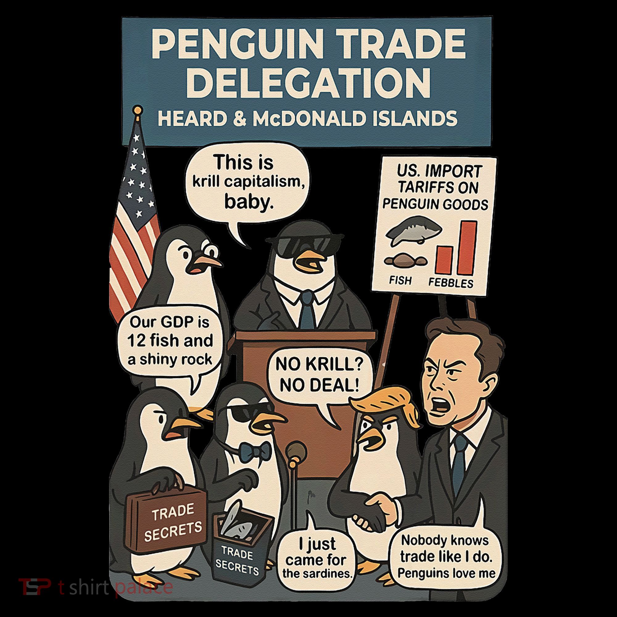 Funny Heard Island Penguins Against Tariffs Apron