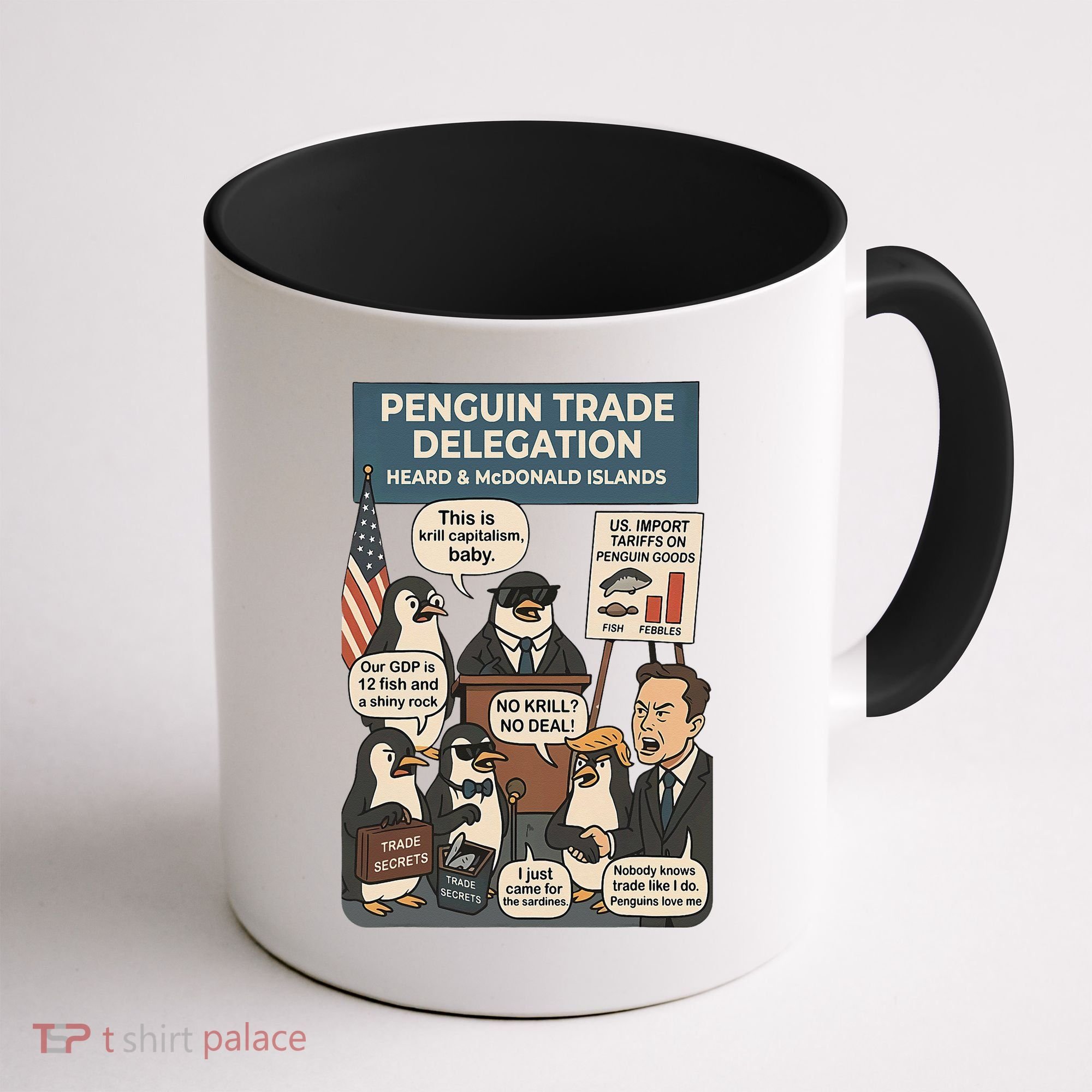 Funny Heard Island Penguins Against Tariffs Coffee Mug