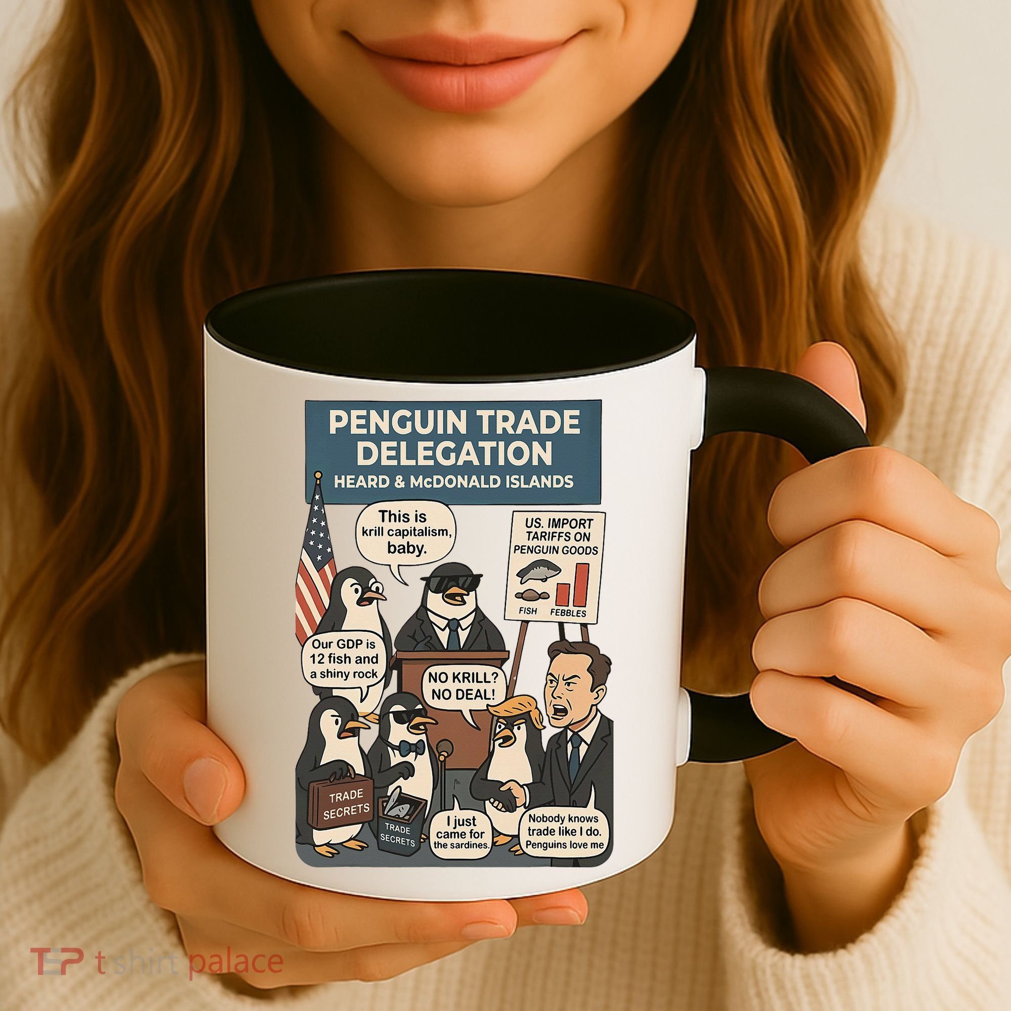 Funny Heard Island Penguins Against Tariffs Coffee Mug