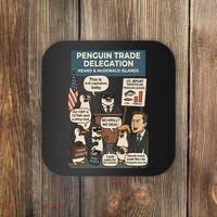 Funny Heard Island Penguins Against Tariffs Coaster thumb 0