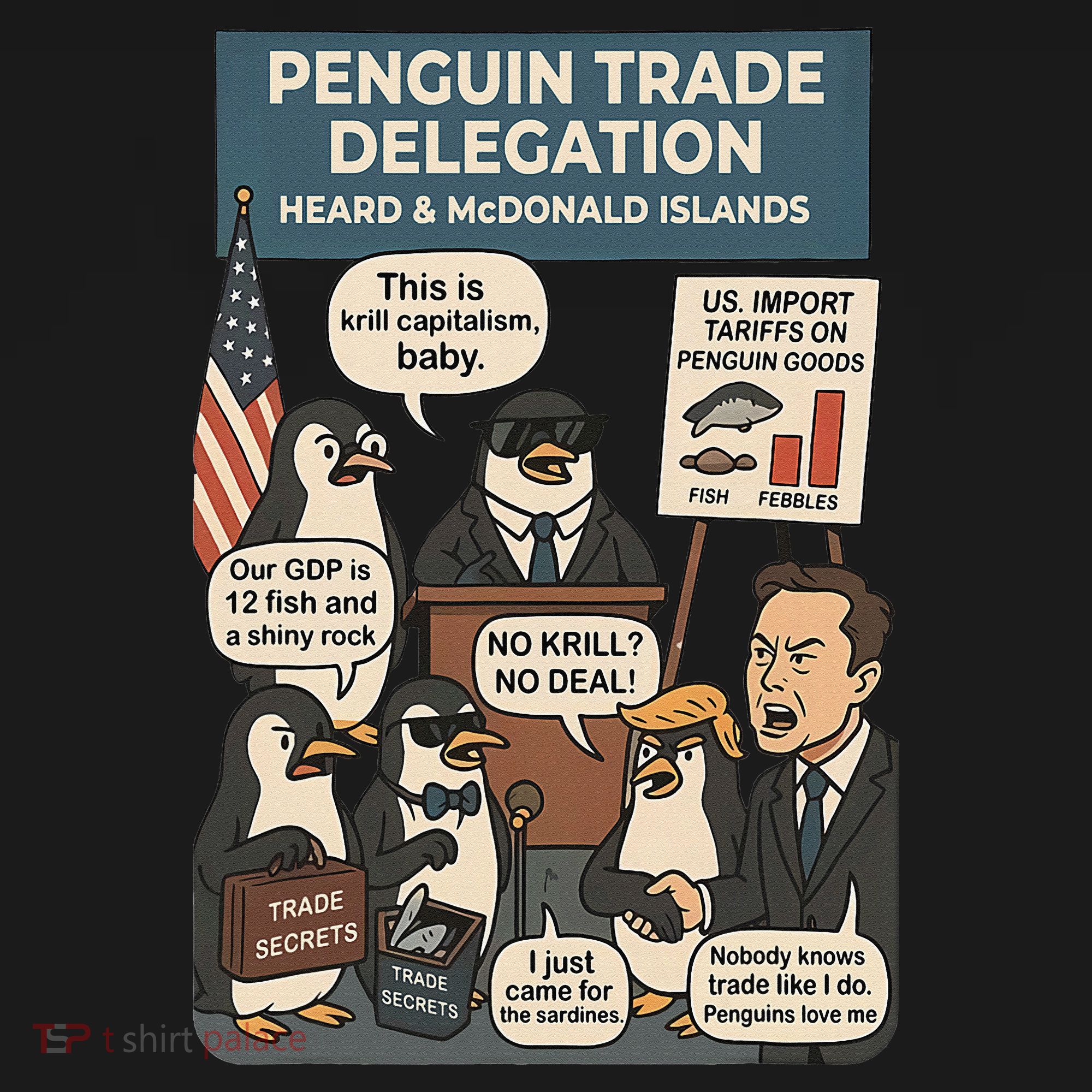 Funny Heard Island Penguins Against Tariffs Pajama Set