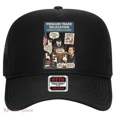 Funny Heard Island Penguins Against Tariffs Hat