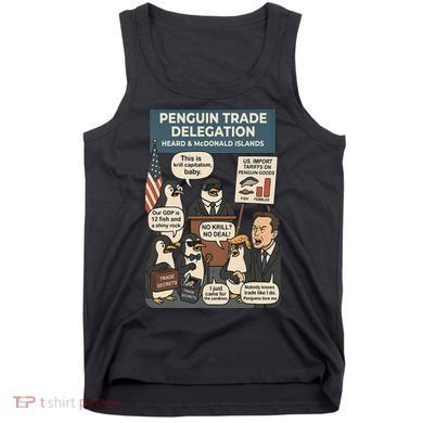 Funny Heard Island Penguins Against Tariffs Tank Top