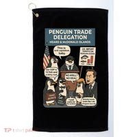 Funny Heard Island Penguins Against Tariffs Golf Towel thumb 0