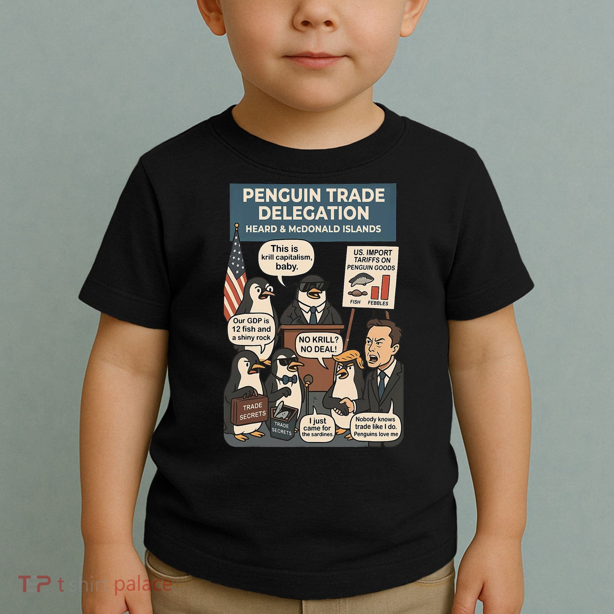 Funny Heard Island Penguins Against Tariffs Toddler T-Shirt