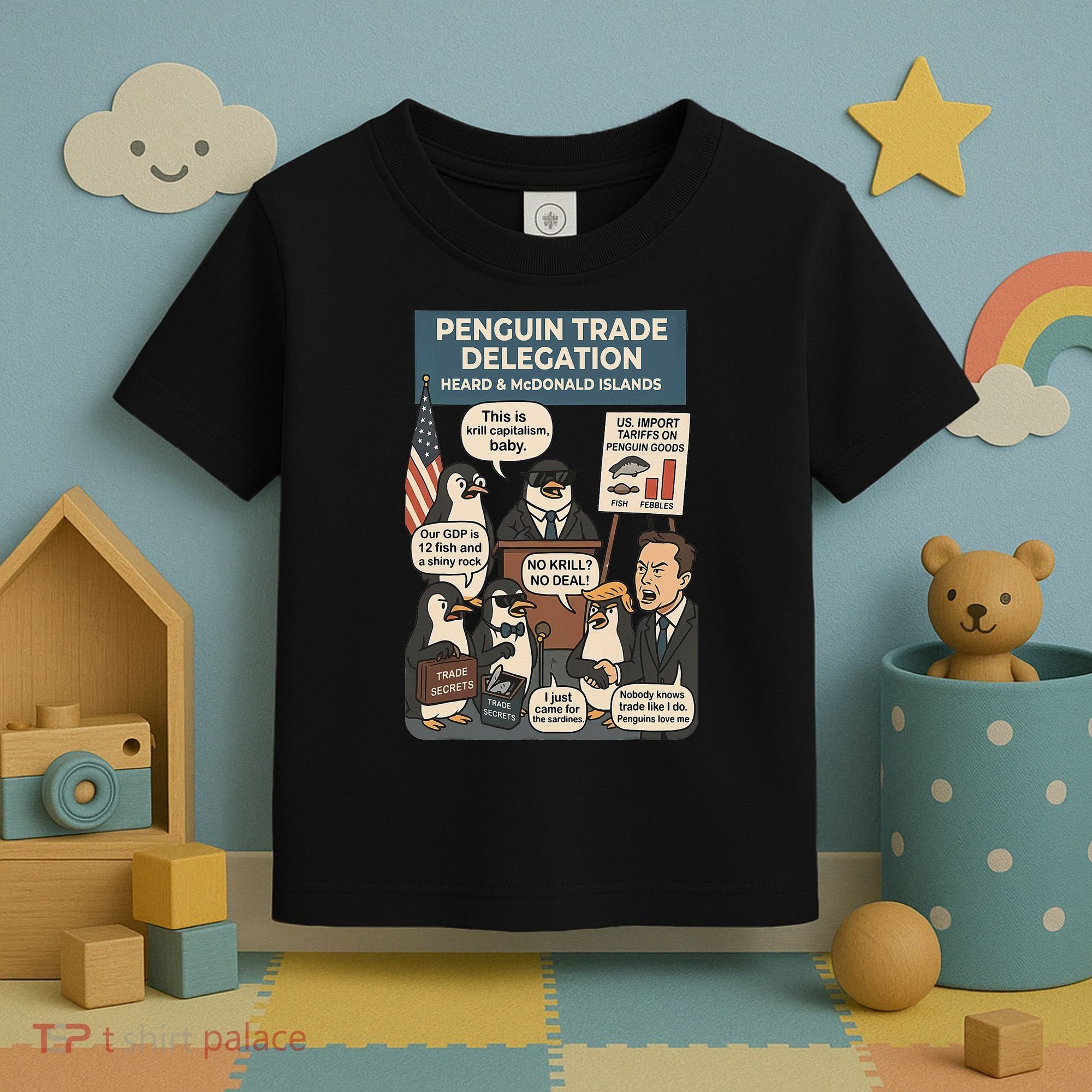 Funny Heard Island Penguins Against Tariffs Toddler T-Shirt