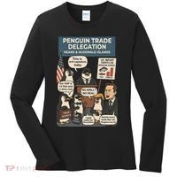 Funny Heard Island Penguins Against Tariffs Women's Long Sleeve Shirt thumb 0