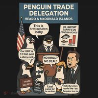 Funny Heard Island Penguins Against Tariffs Women's Long Sleeve Shirt thumb 2