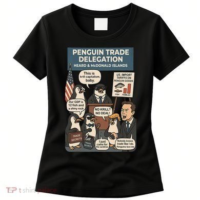 Funny Heard Island Penguins Against Tariffs Women's T-Shirt
