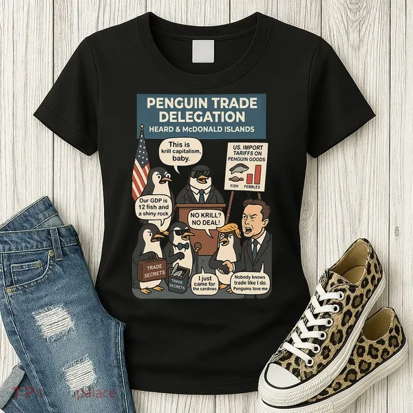 Funny Heard Island Penguins Against Tariffs Women's T-Shirt